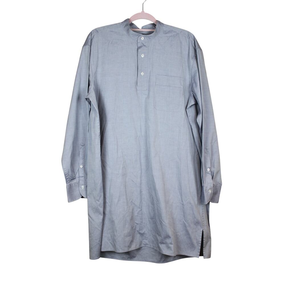 Connolly Blue Long Sleeve Caftan Spring Summer Career Plus Size Shirt Dress